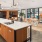 large kitchen island and gathering space